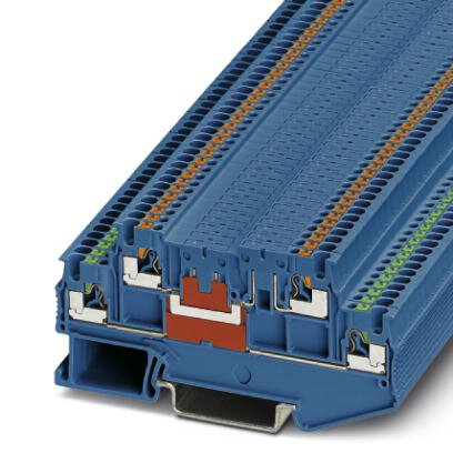 Phoenix Contact Multi-Level Terminal Block; PTT 1.5/S-2L BU ; 10A; 300V; 2-Level; #26 - #16; Push-In Connection; Blue